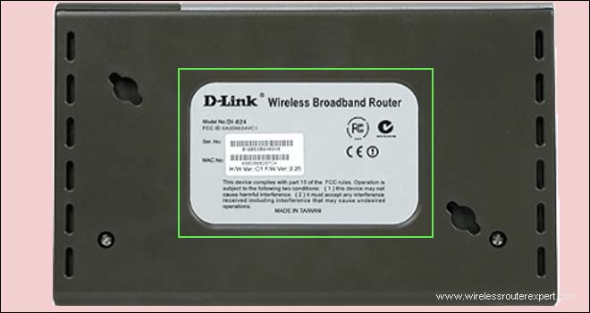 bottom of dlink router
