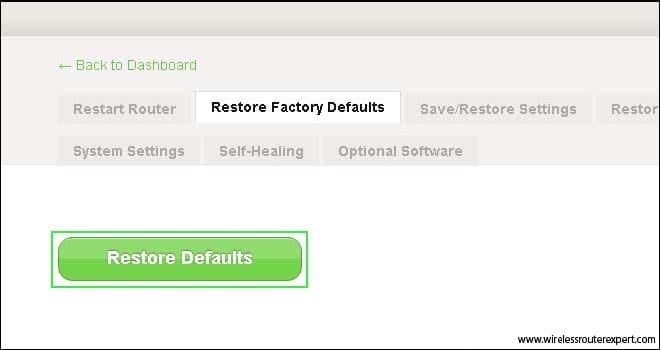 restore default in belkin