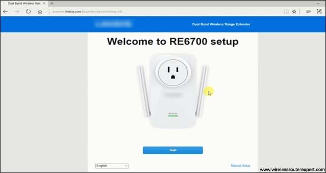 Linksys extender welcome page